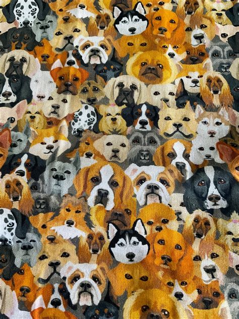 Dog Face Fabric