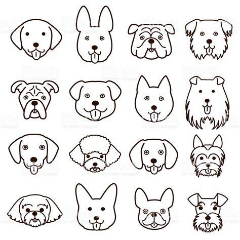 cute dogs faces line art set. Dog line art, Dog face drawing, Cute