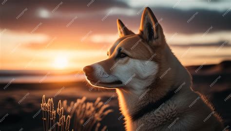 Dog Looking Into The Sunset