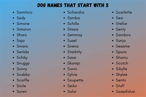 Dog Names That Start With an S
