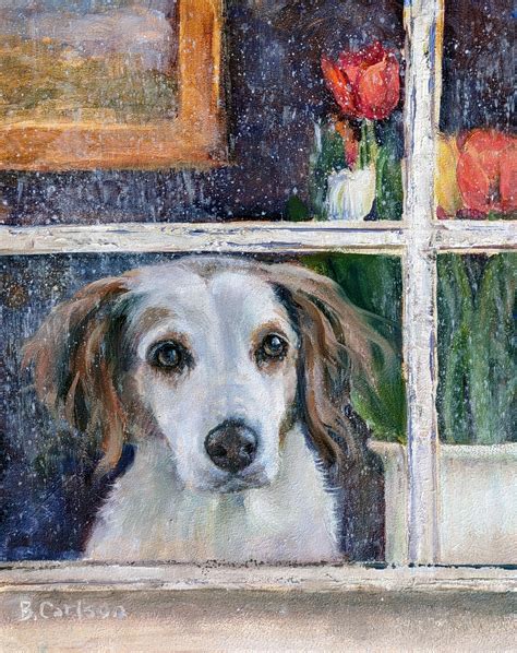 dog painting reflection