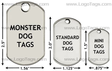 Dog Tag Sizes