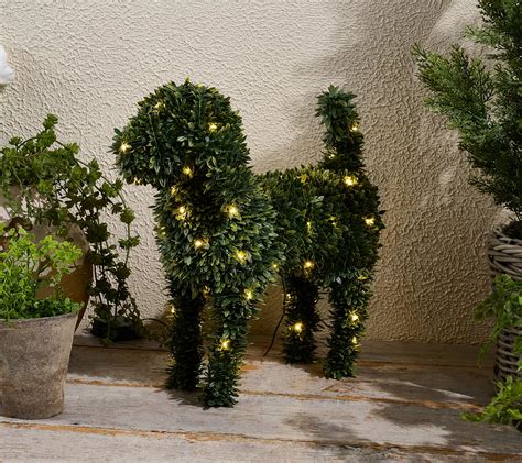 Dog Topiary With Lights