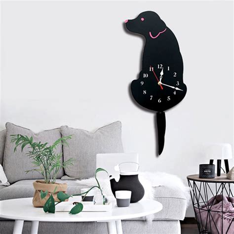 Dog Wall Clock With Wagging Tail