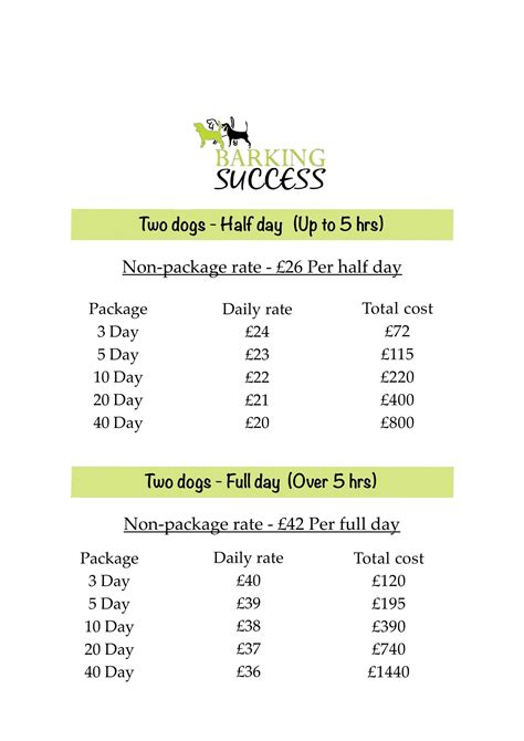 doggy daycare prices