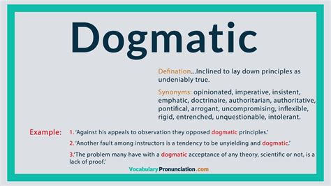 dogmatic synonyms examples