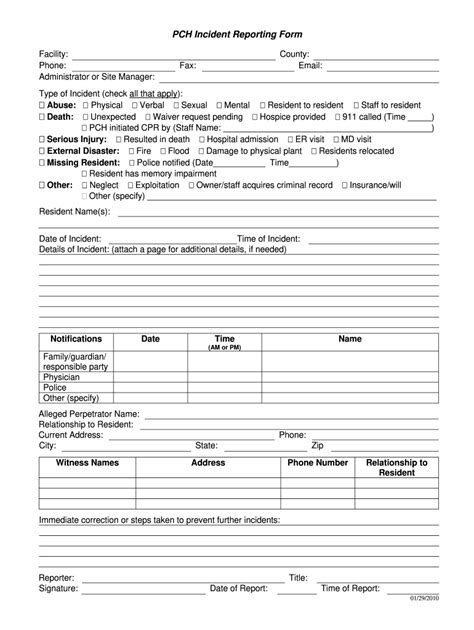 doh complaint/ incident report form