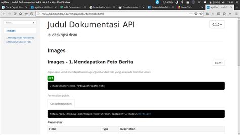 dokumentasi api adalah