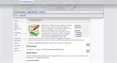 Dokuwiki Edit Sidebar