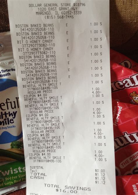 Dollar General Receipt Book