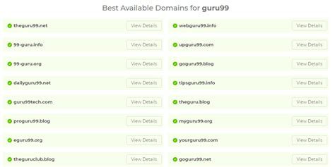 domain name available list for website