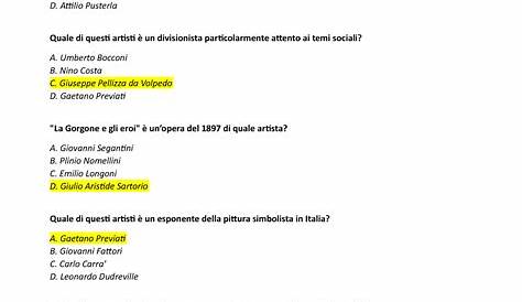 Risposte alle domande di Storia dell'arte moderna