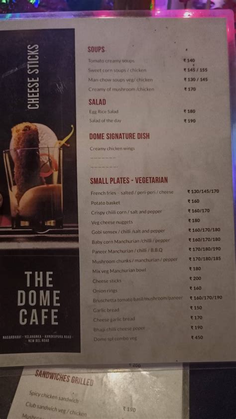 Dome Cafe Nagarbhavi Menu