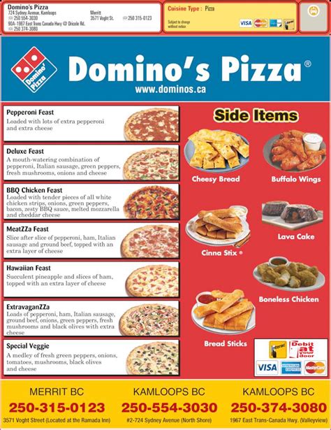 domino's menu prices australia