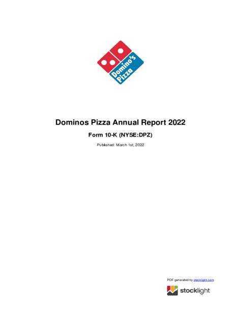 domino's pizza annual report