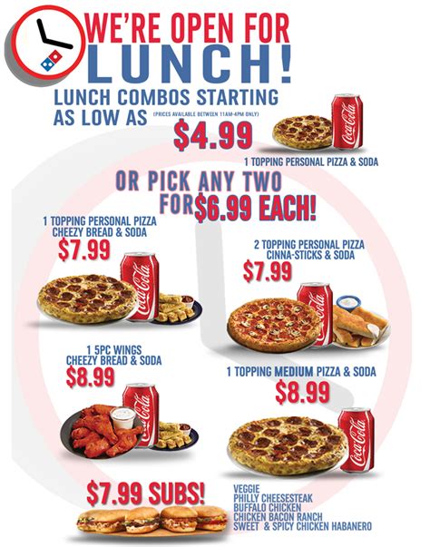 domino's pizza lunchtime deal