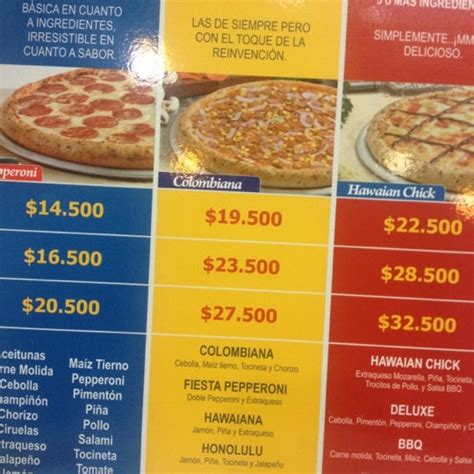 domino's pizza precios colombia