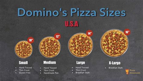 domino's pizza sizes chart