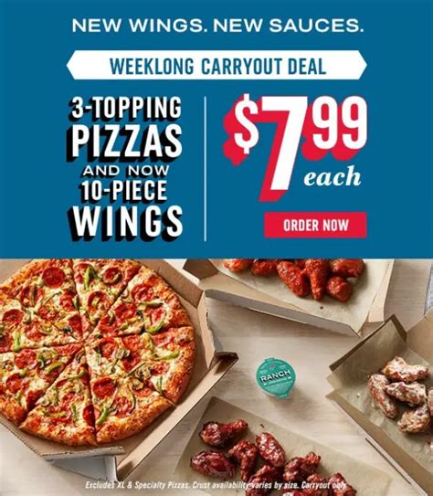 domino's pizza specials menu