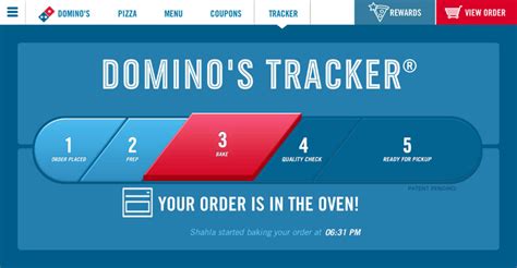 domino's track my pizza