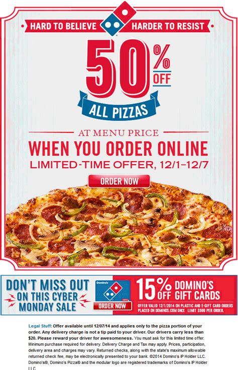 Savings On Your Favorite Pizza With Domino's Pizza Coupon!