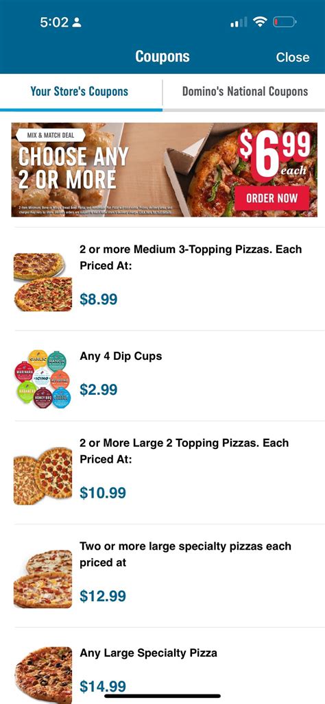 dominos coupon not working