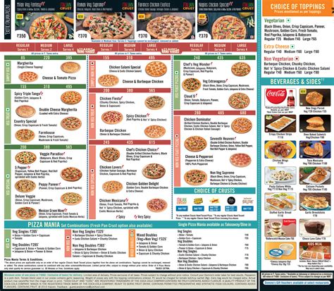 dominos printable pizza menu