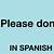 don t in spanish