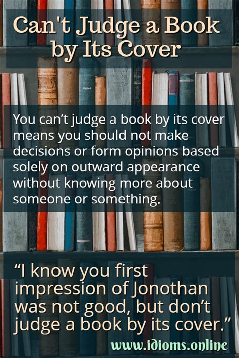 don't judge a book by its cover meaning
