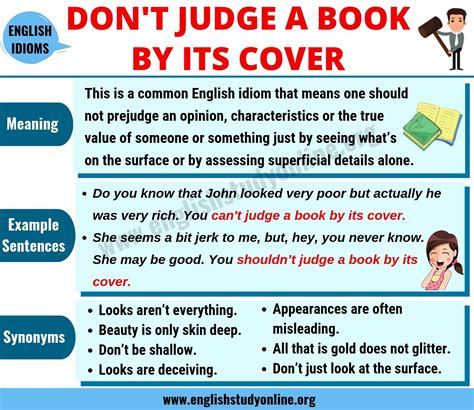 don't judge a book by its cover meaning in english