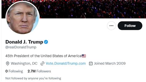 donald j trump twitter profile