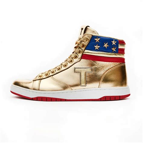 donald trump golden sneakers