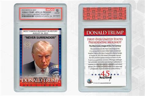 donald trump trading cards mugshot