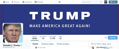 donald trump twitter account official
