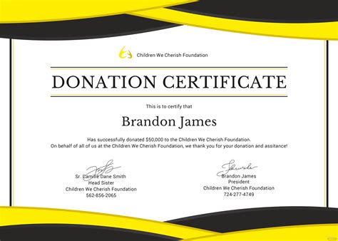 Free Donation Certificate Template in Adobe Microsoft Word
