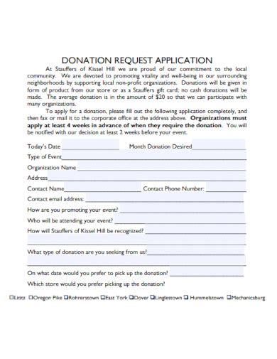 Donation Request Application Template