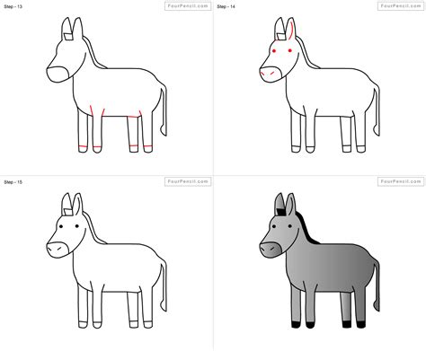 How to Draw a Donkey step by step Easy animals to draw