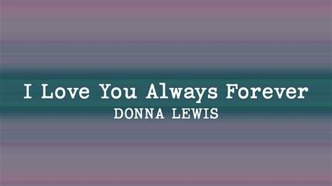 donna lewis i love you always forever lyrics