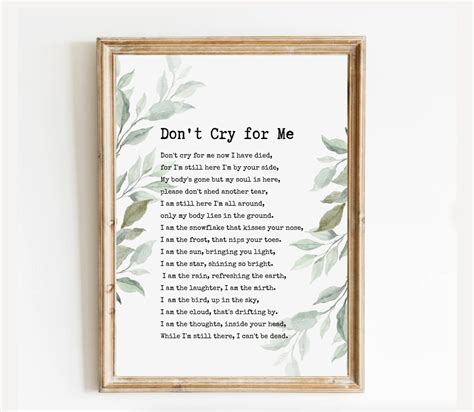 dont cry for me when i am gone funeral poem