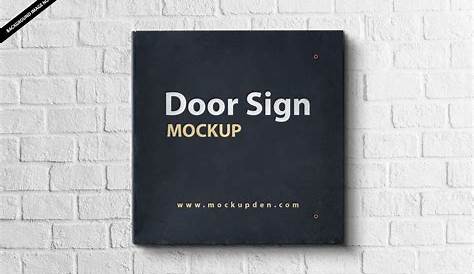 Door Plaque Mockup Free Office Sign