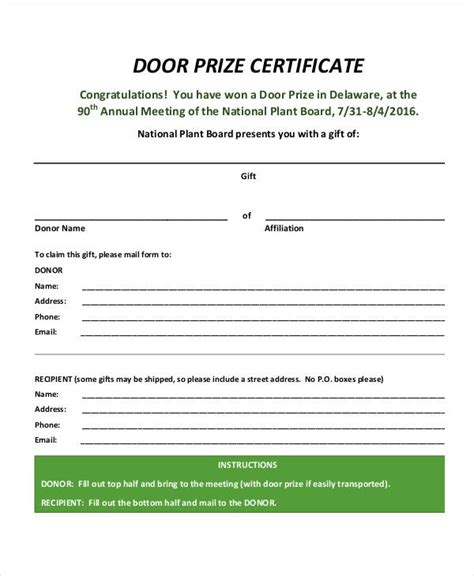 Door Prize Entry form Template Awesome 7 Best Of Door Prize Entry