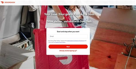 doordash driver sign up