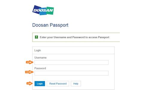 doosan passport sign in