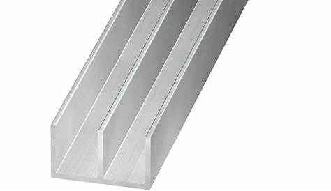 Profilé double U aluminium brut 10 x 16 x 10 mm, 2 m