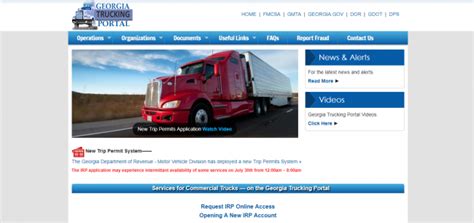 dor.ga.gov ga trucking portal