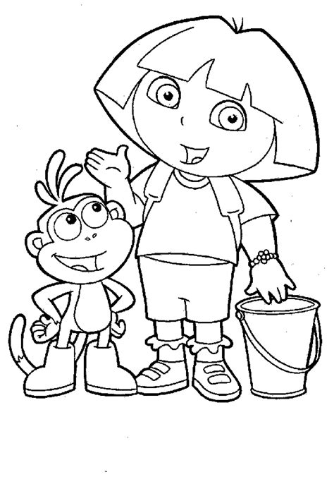 printable coloring pages of dora the explorer