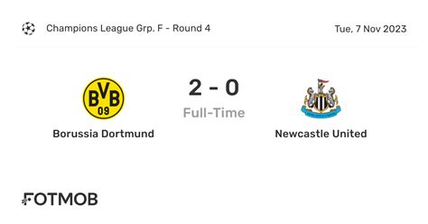 dortmund v newcastle score