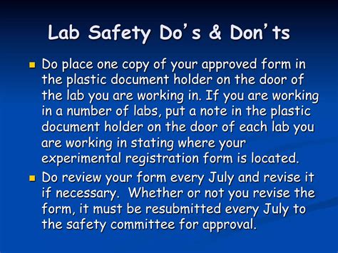 Dos And Don'ts In Laboratory