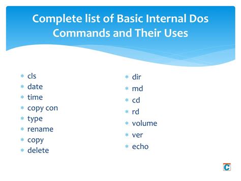 dos commands and their functions