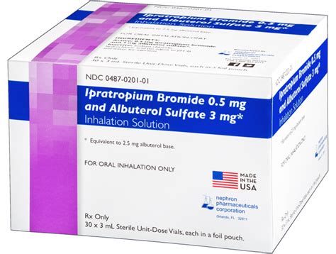 Ipratropium Bromide 0.5mg and Albuterol Sulfate 3mg (Generic for DuoNeb